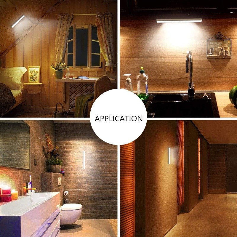 Light Rechargeable Bedroom Bedside Cabinet Motion Sensor Led Strip Light Living Room Wall Lamp Staircase Lights with Sensor