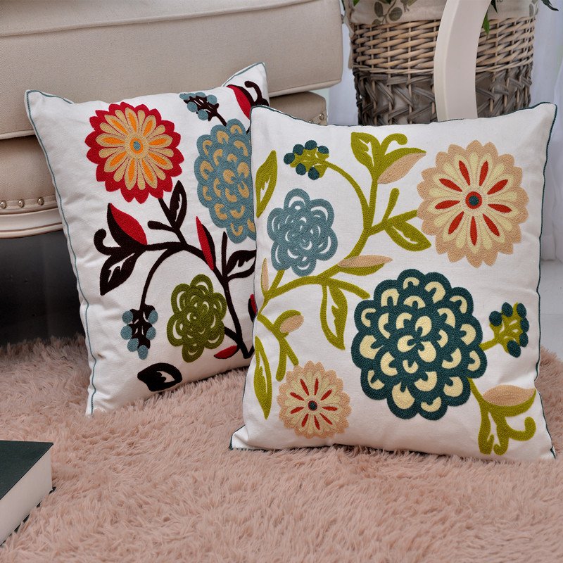 Wholesale Embroidered Cushions Covers Throw Decorative Pillow Case