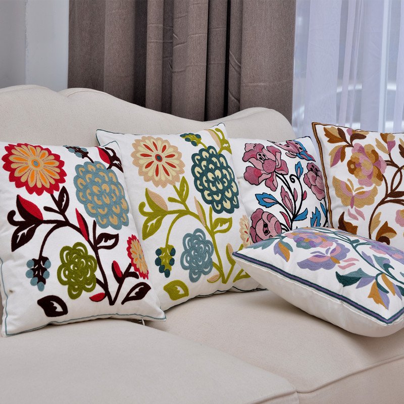 Wholesale Embroidered Cushions Covers Throw Decorative Pillow Case