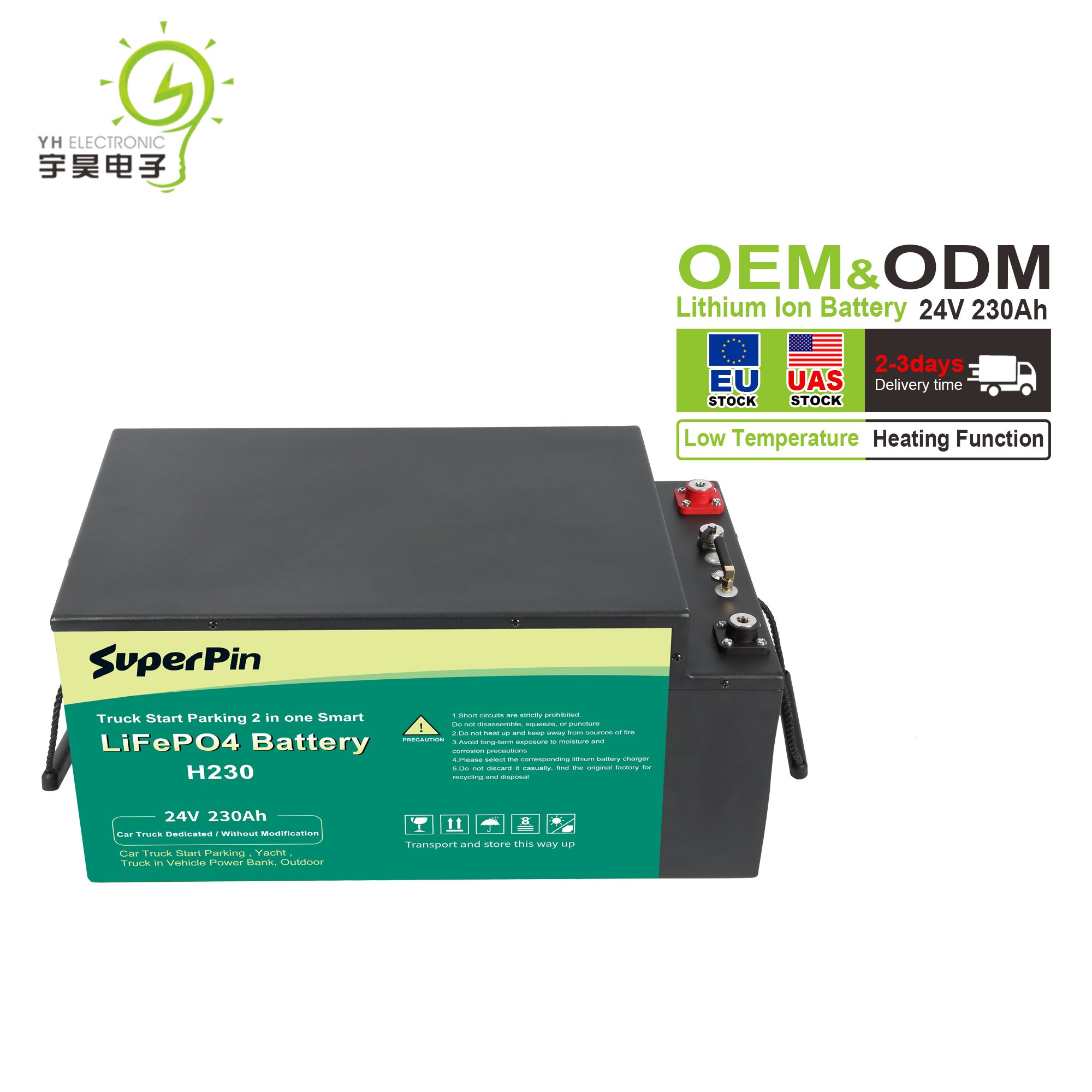 24v 230Ah Lithium Battery for Car Starting CCA1200 LiFePO4 24v 230Ah Auto Battery Used in Cold Weather