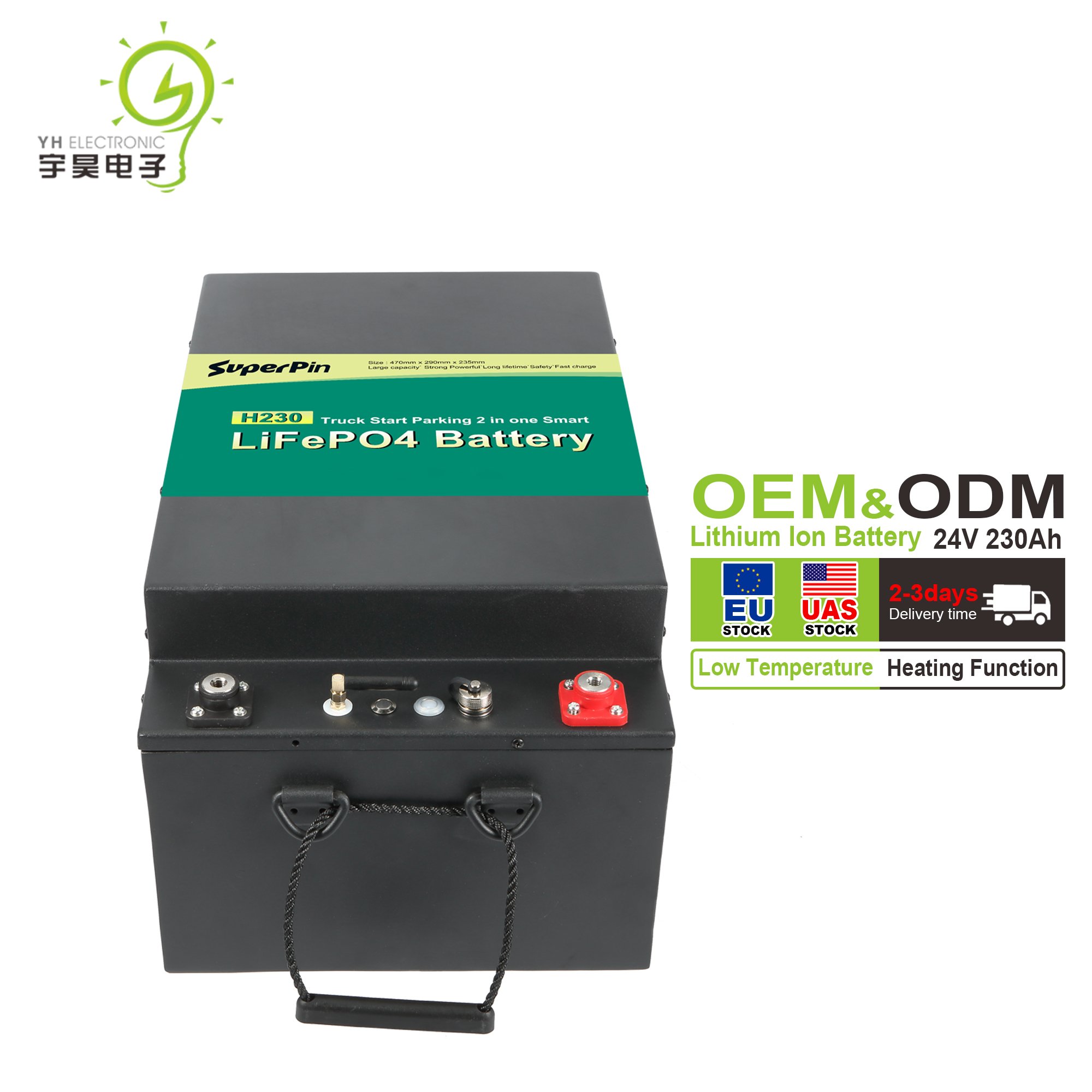 24v 230Ah Lithium Battery for Car Starting CCA1200 LiFePO4 24v 230Ah Auto Battery Used in Cold Weather