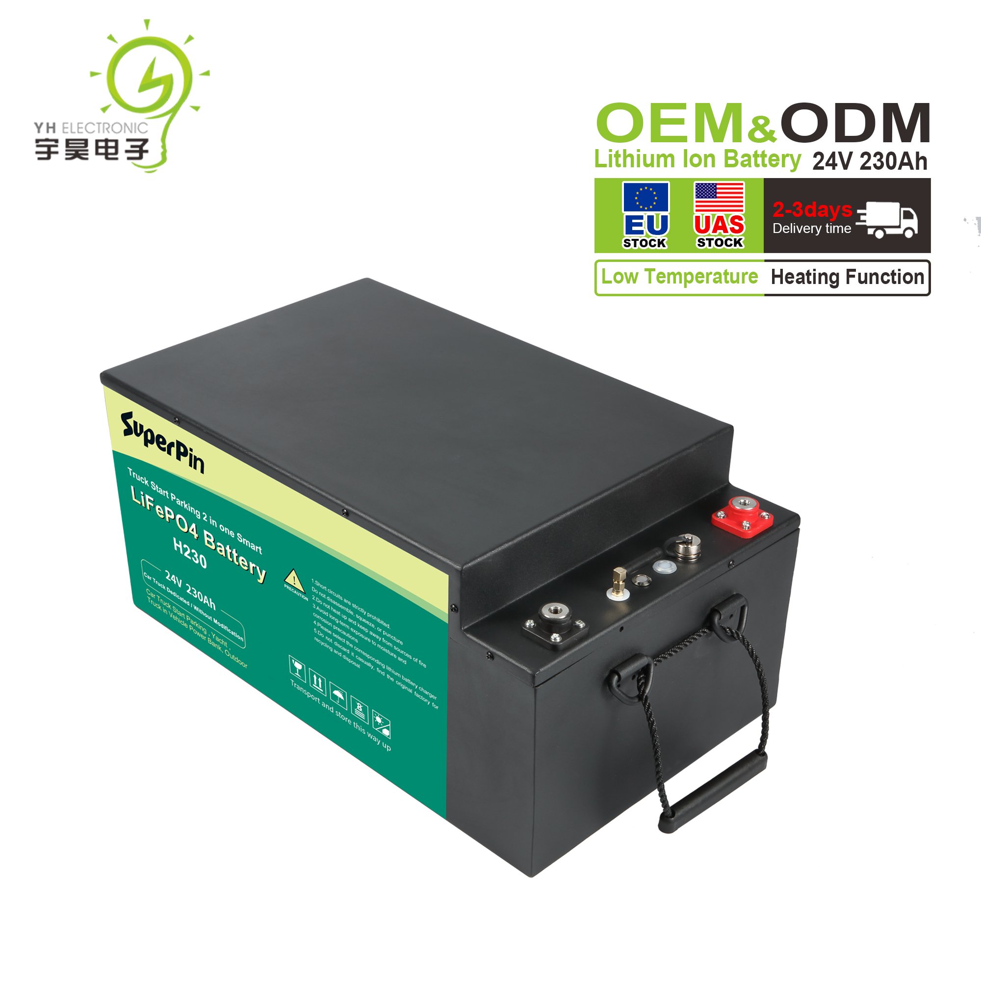 24v 230Ah Lithium Battery for Car Starting CCA1200 LiFePO4 24v 230Ah Auto Battery Used in Cold Weather