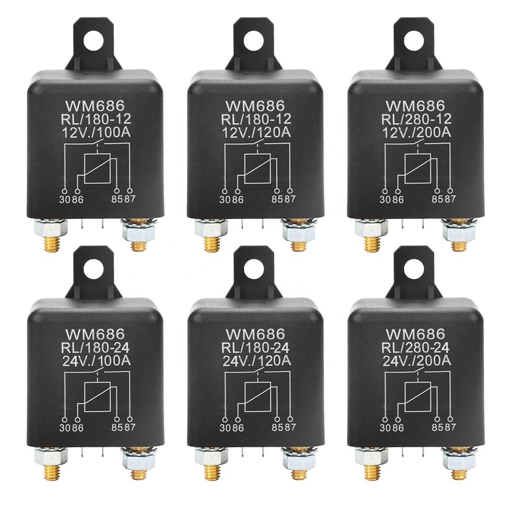 WM686 RL180 DC12V/24V Normal Open Heavy Duty Car Starter Battery Relay 100A