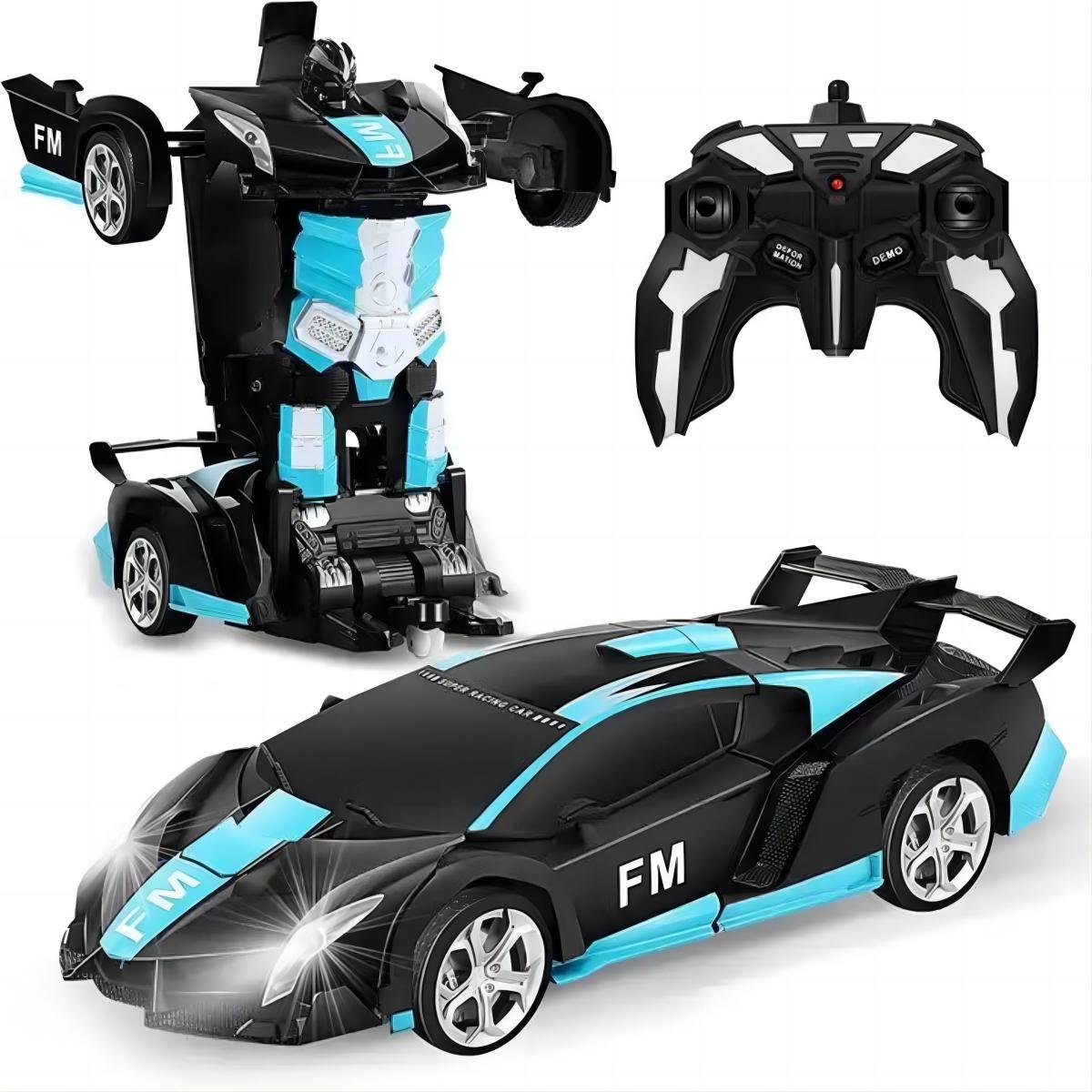 Robot Remote Control Stunt Racing Toy Holiday Birthday Gift Car Kids Manufacturer 2.4ghz with Music LED Lights 1/18 Transformers