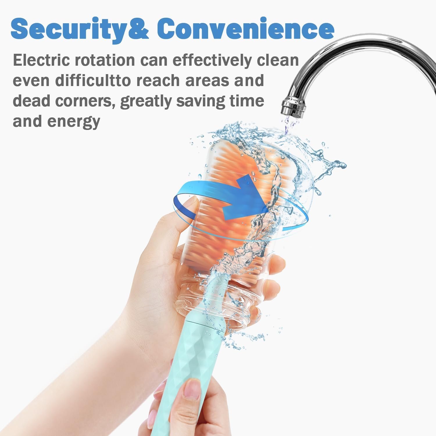 New Arrival Rechargeable Battery Cordless Electric Baby Bottle Brush Set Silicone Bottle Cleaning Brush