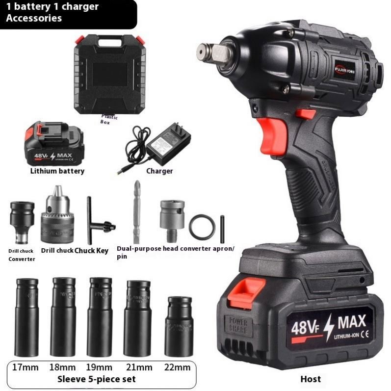 ANDUUK Power Impact Gun with Electric Drill Kit Cordless Impact air Gun Auto Repair Tool Sleeve Wrench Drill Set Electric Wrench