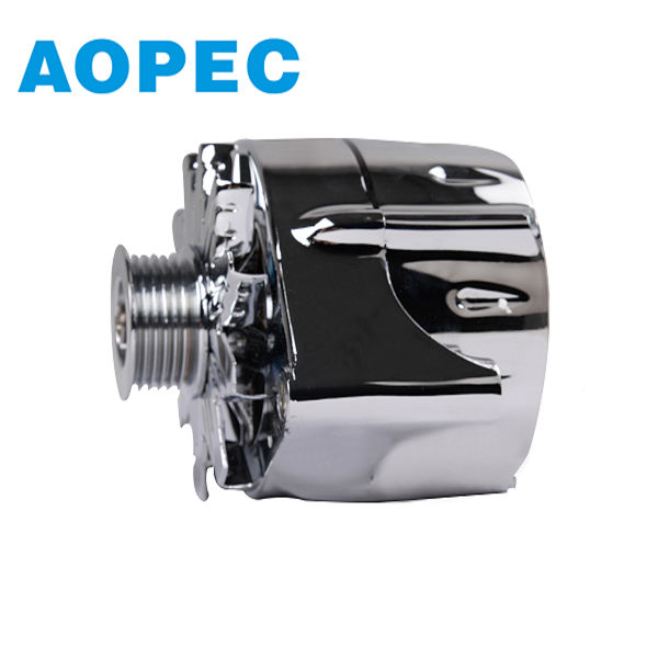 AOPEC Brand Racing Alternator 100202 100 Amp Chrome 6-rib 1-wire OEM Racing Car Auto Parts Starter and Alternator