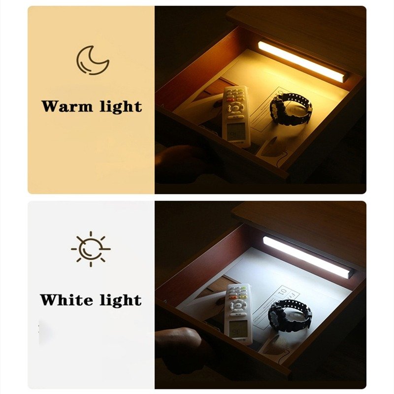 15cm Rechargeable Battery Magnetic Stick Automatic Cabinet Home Led Wardrobe Motion Sensor Security Night Lights