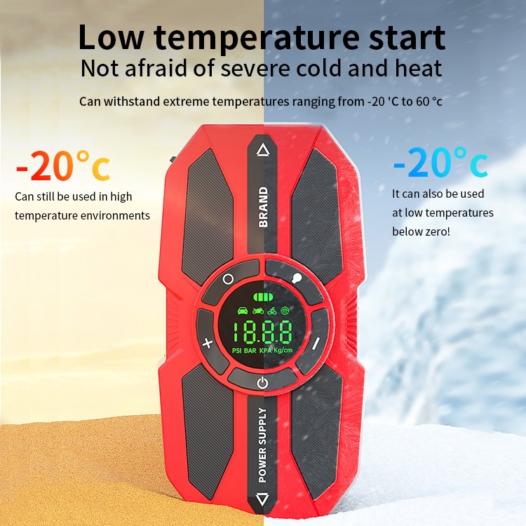 Portable Mini Rechargeable Car Jump Starter New Design Battery Booster Power Bank with Digital Screen
