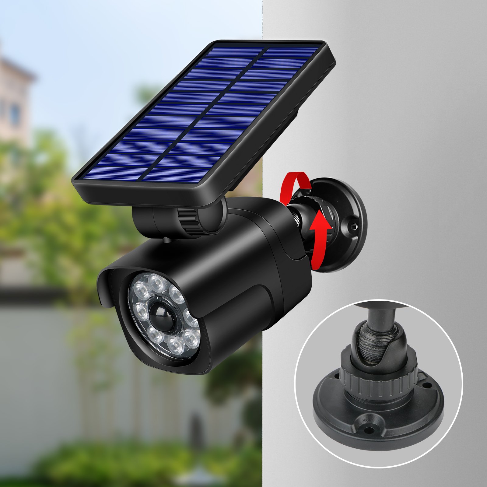 Orlite Solar Outdoor Waterproof Security Lights With Remote 3 Modes Wall Lights Dummy Camera Battery Powered Solar Light