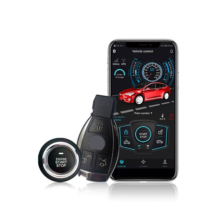 2025 Luxury One-Way PKE Keyless Entry System for Mercedes Benz 12V Car Alarms with BT Smartphone App GPS Tracking One Key Start