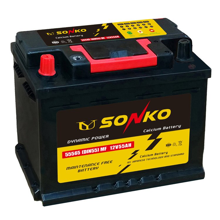 DIN55 Factory Supply Lead Acid Car Starting Battery High CCA 12V55ah Car Battery