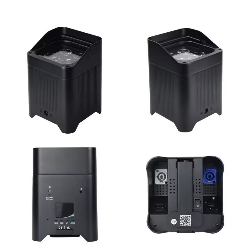 6x18w RGBAW UV 6in1 Battery Wireless DMX Wifi LED Uplight Par Can Light With Charge Case for Wedding Party Bar