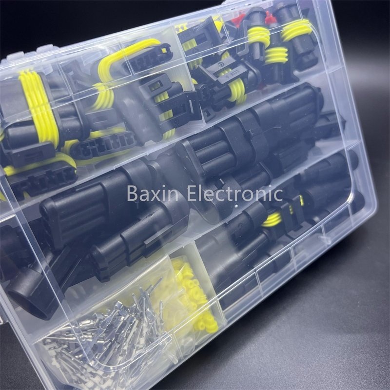300Pcs 1.5 Superseal 1/2/3/4 Pin Waterproof Wire Connectors Male and Female Automotive Electrical Wire Connectors Kit