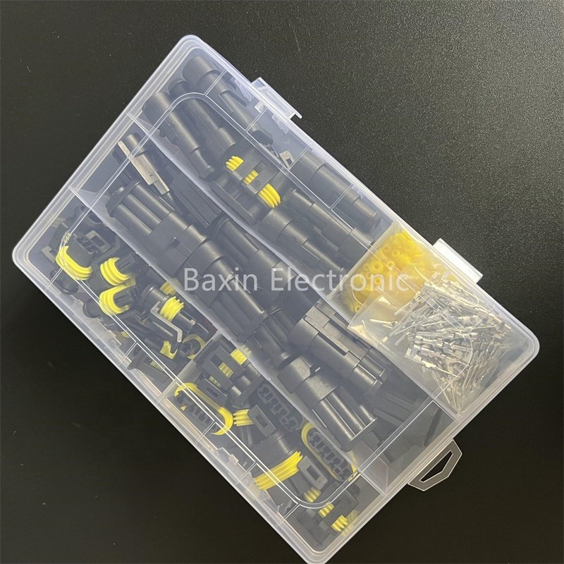 300Pcs 1.5 Superseal 1/2/3/4 Pin Waterproof Wire Connectors Male and Female Automotive Electrical Wire Connectors Kit