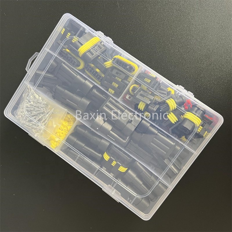 300Pcs 1.5 Superseal 1/2/3/4 Pin Waterproof Wire Connectors Male and Female Automotive Electrical Wire Connectors Kit