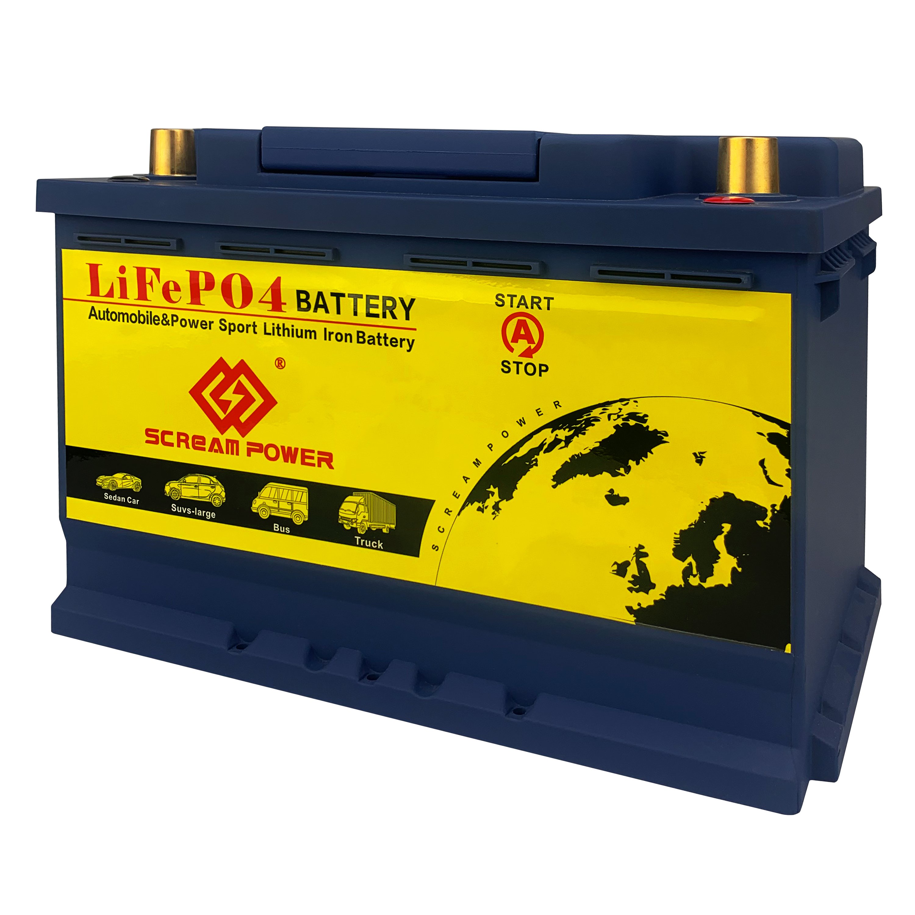 Surprise Price SCREAM POWER Motorcar Battery 12V 70AH Jump Starter Car LiFePO4 Rechargeable Battery Pack for AUTO Car Starting