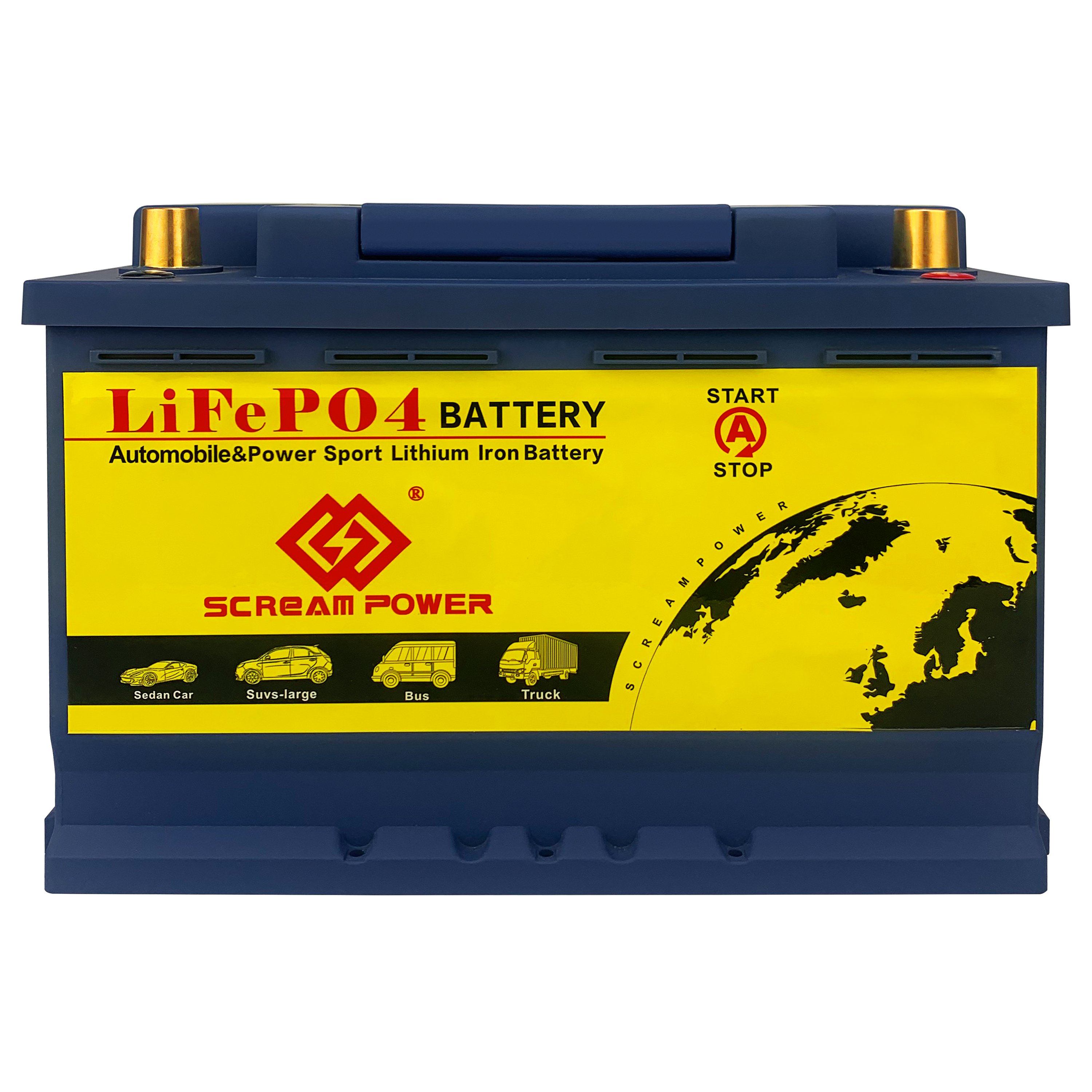 Surprise Price SCREAM POWER Motorcar Battery 12V 70AH Jump Starter Car LiFePO4 Rechargeable Battery Pack for AUTO Car Starting