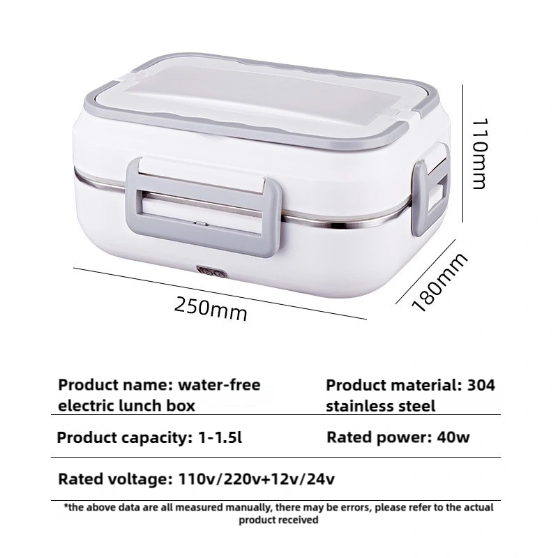 Portable 12V 24V Self Heating Lunch Box Household & Car Use 304 Stainless Steel Electric Lunch Box