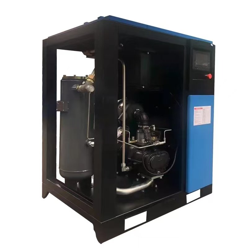 High Quality 380V 50Hz 22KW 30HP Silent Portable Air Compressor New Used Direct Drive 37KW Power 300L Tank Industrial Screw Type
