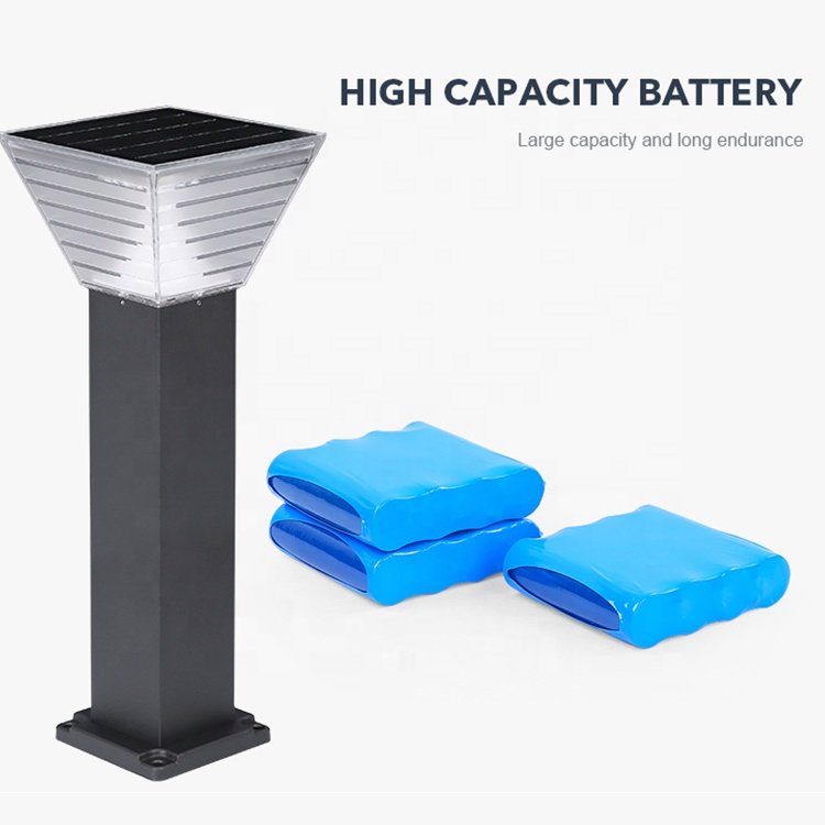 6400mAh Big Battery Solar Powered Outdoor Pathway Decoration Landscape Waterproof Lamp Led Solar Bollard Lawn Garden Lights