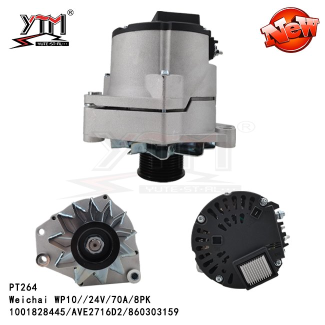PT264 Alternator 24V 70A 8PK for Weichai WP10 1001828445 AVE2716D2 860303159