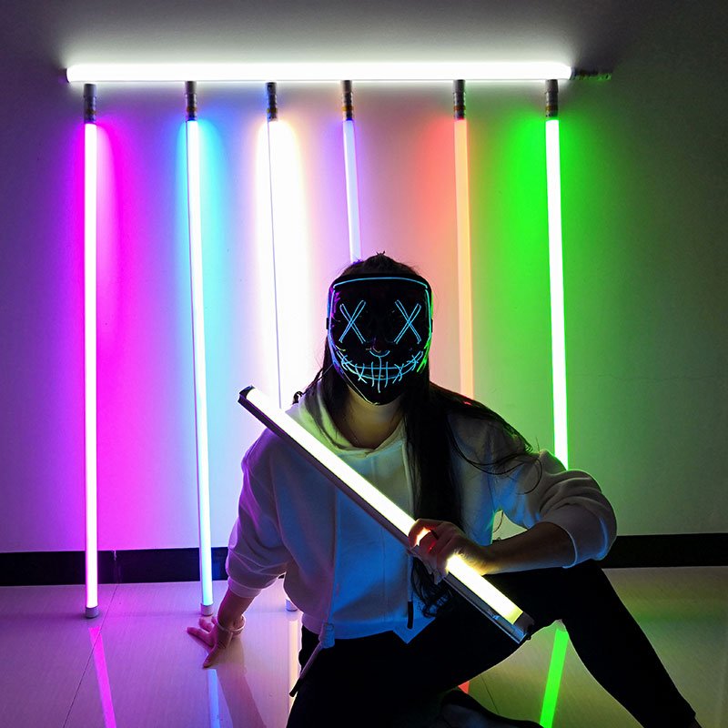 Best Selling T8 Portable USB Rechargeable 4500mA LED RGB Tube Light Colored Tube Light for Tiktok