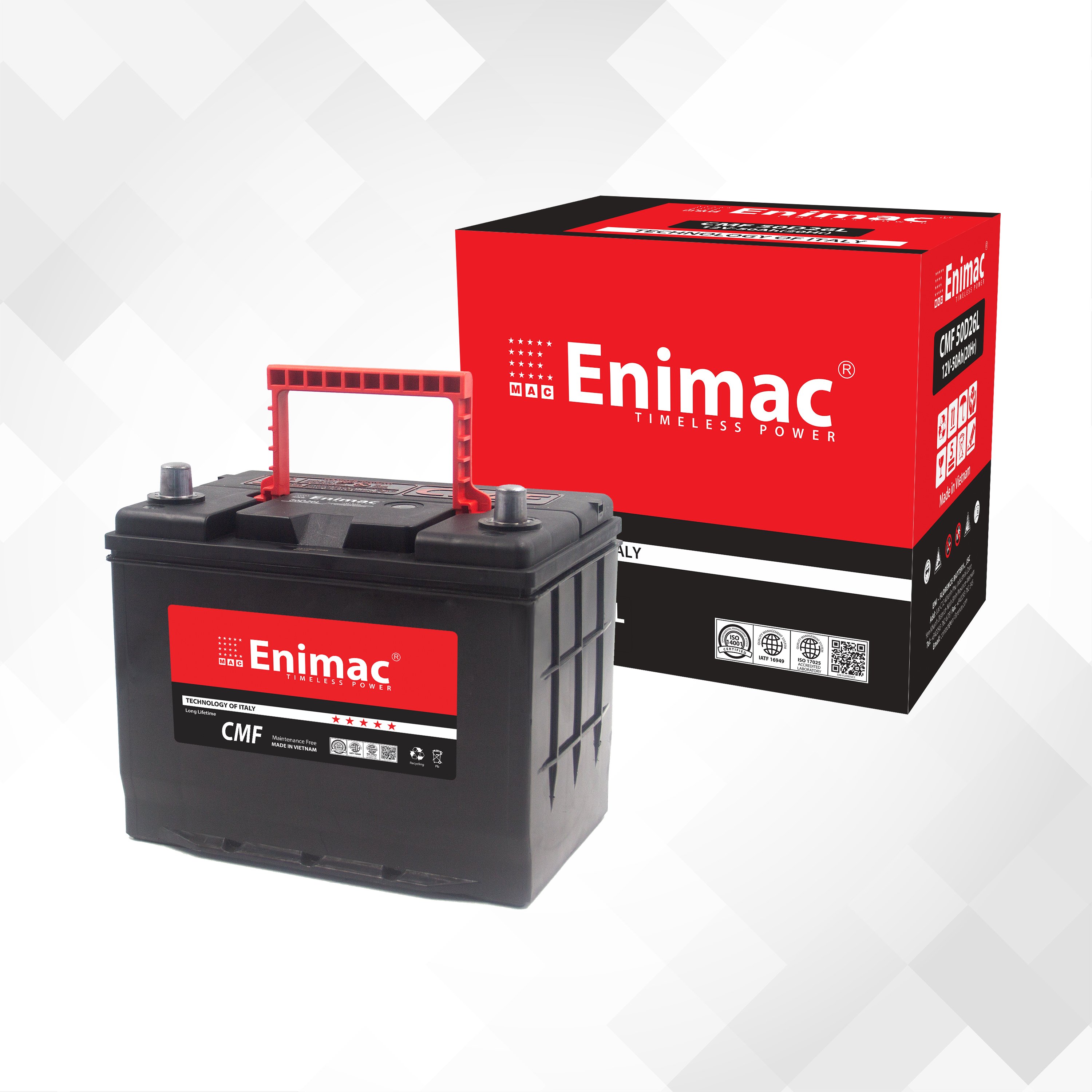 High Quality 12V 50AH JIS Standard Automotive Battery From Vietnam New 50D26L MF Battery Strong Power Motors Battery Charger