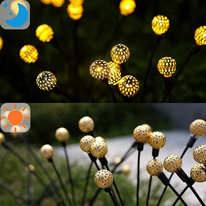 Solar Morocco Stake Lights Sway by Wind Solar Firefly Landscape Lights Solar Outdoor Garden Lights Decor Pathway Patio Gift Xmas