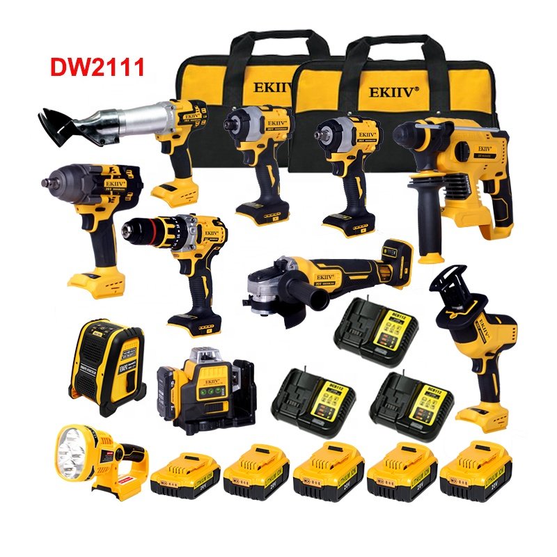 EKIIV New Sealed Original Sales Combo Power Tools 11 Kits Tool Set 20v Volt 18v Volt Drills/ Cordless Drill