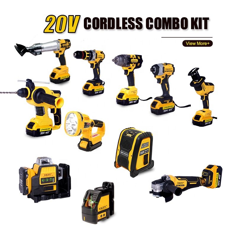 EKIIV New Sealed Original Sales Combo Power Tools 11 Kits Tool Set 20v Volt 18v Volt Drills/ Cordless Drill