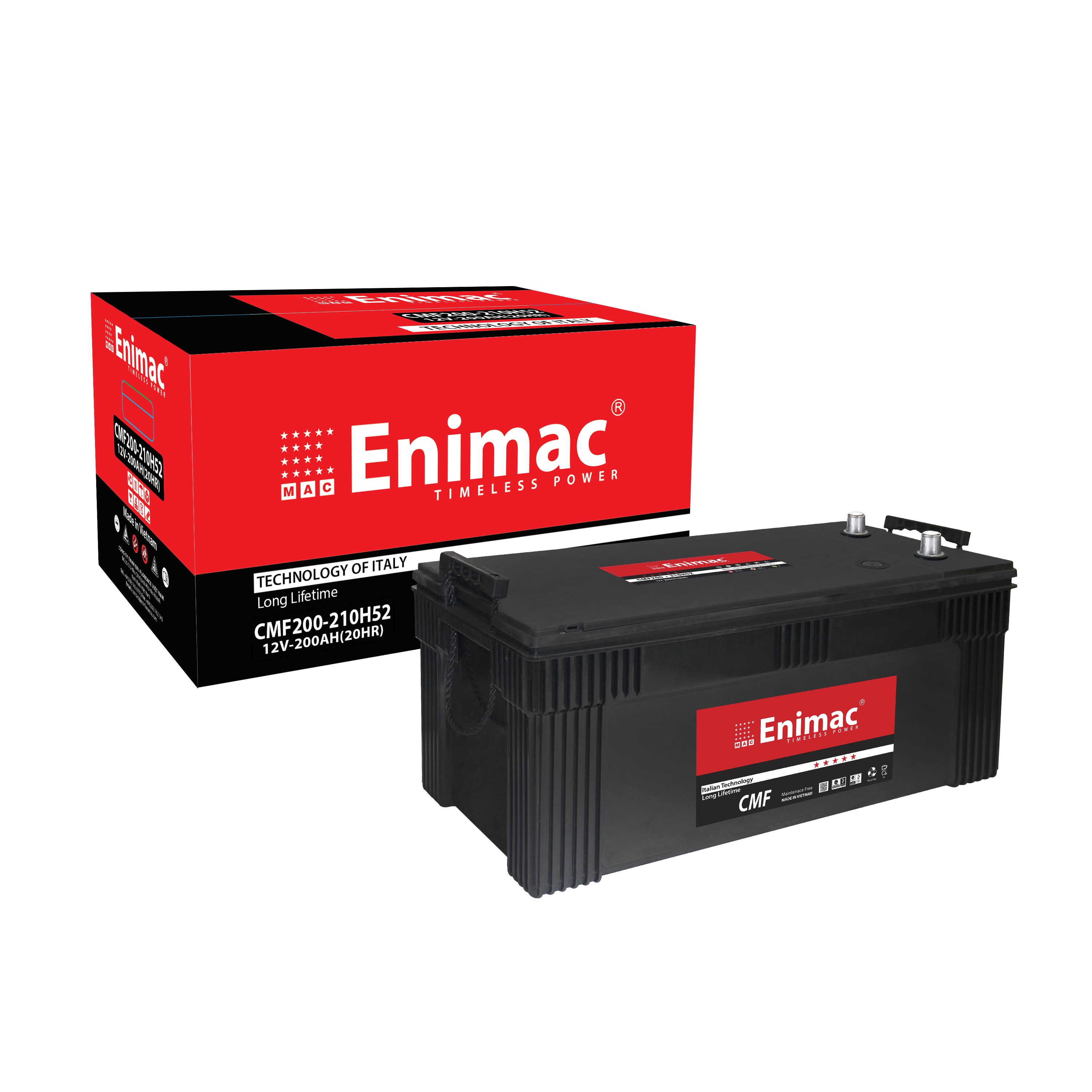 BIG SIZE TRUCK BATTERY CALCIUM MF 200-210H52 12V 200AH CAR BATTERY MADE in VIETNAM LEAD ACID BATTERY