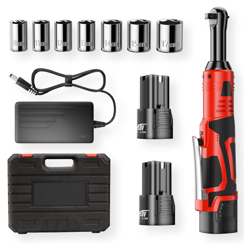 New Large Torque 90 Degree Right Angle Lithium Battery Powered Wrench Cross-Border Electric Auto Repair Ratchet Wrench