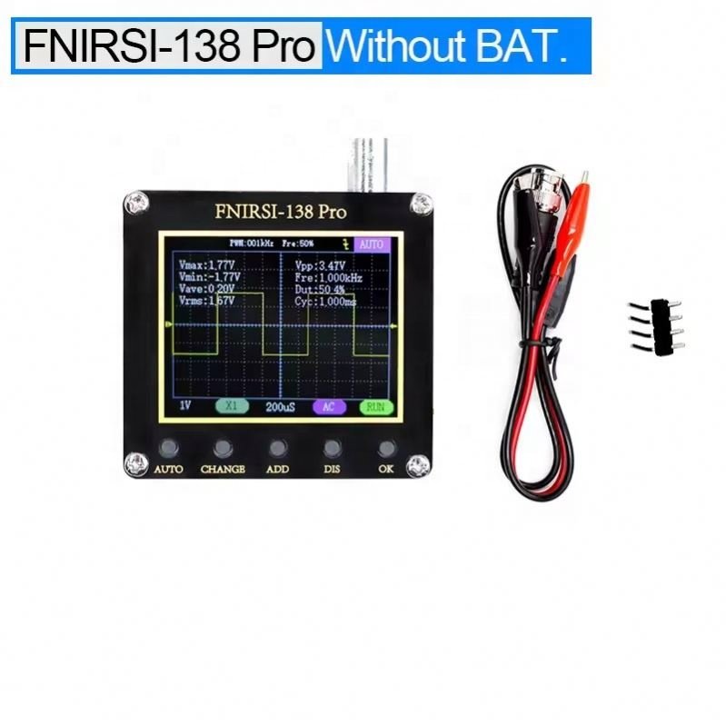 FNIRSI 138PRO One-key Auto 200KHz Small Handheld Digital Portable Oscilloscope with Optional Battery and 10X Probe