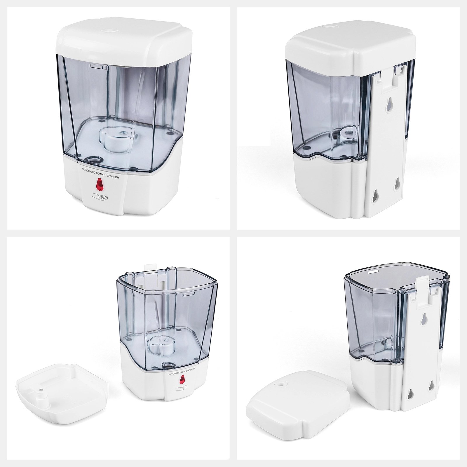 Simple White Non-contact Automatic Hand Sanitizer Dispenser Factory-Mounted Soap Dispensers Directly on the Wall