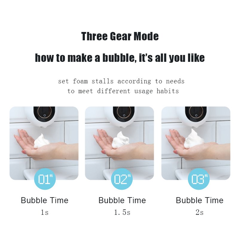 Automatic Rechargeable Electric Foam Soap Dispenser Wall Mount Auto Sensor Smart Touchless Soap Dispenser for Kitchen Bathroom