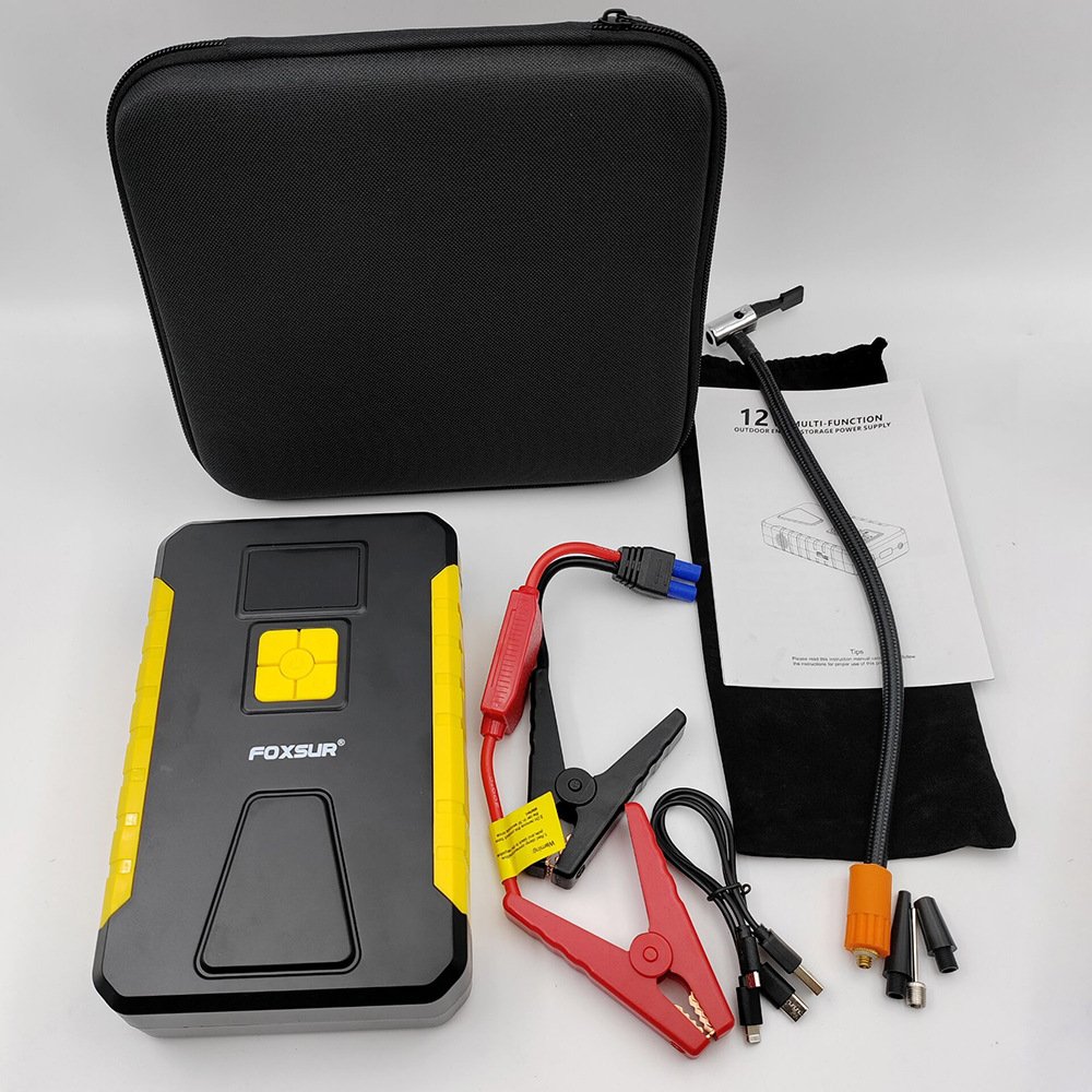 NCFKOS 26800mAh 12V/24 Car Jump Starter Air Pump Portable Air Compressor Auto Tire Inflator Emergency Power Supply