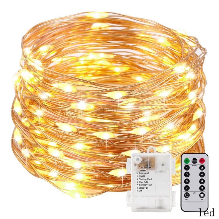 RGB 5m 50LED String Lights Battery Operated Multi Color Changing Waterproof With Remote Timer for Party Christmas Decoration
