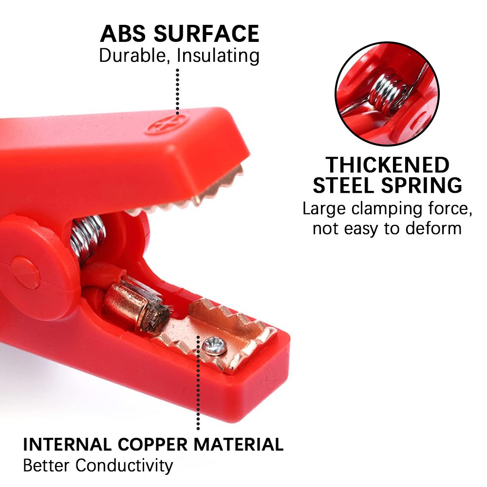 Pure Copper 100A Plastic ABS Emergency Start Charging Clip Battery Clip Alligator Clip