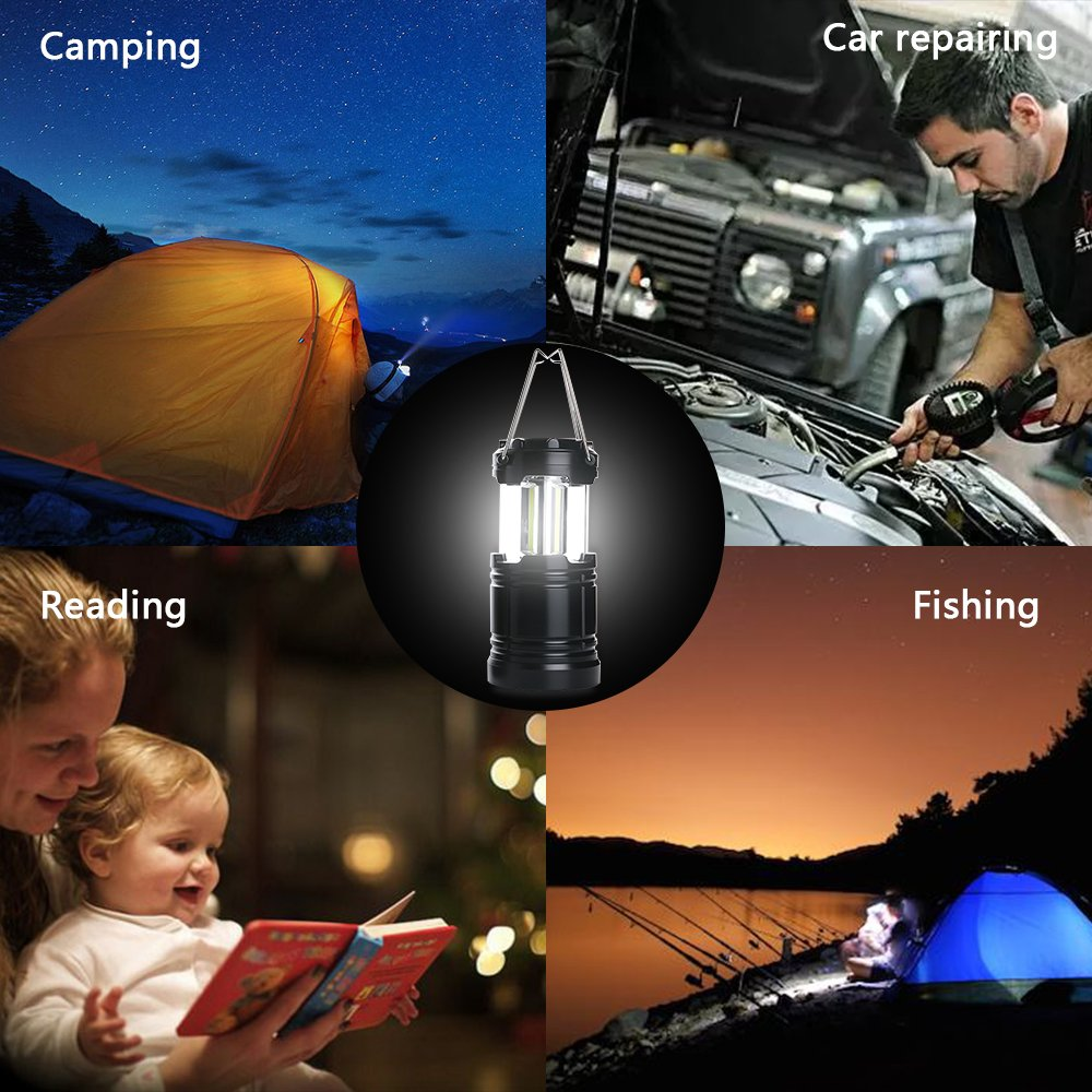 Plastic Portable Tent Camping Lamp Waterproof Fishing Rod Outdoor Camping Lantern Emergency Collapsible Lights With Magnetic