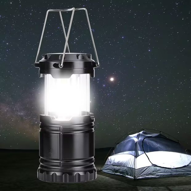 Plastic Portable Tent Camping Lamp Waterproof Fishing Rod Outdoor Camping Lantern Emergency Collapsible Lights With Magnetic