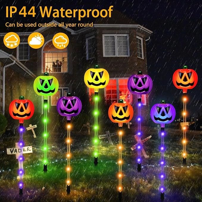 Outdoor Garden Lawn Lights Halloween Led Pumpkin Lamp Solar Battery Operated for Christmas Holiday Party Patio Decor