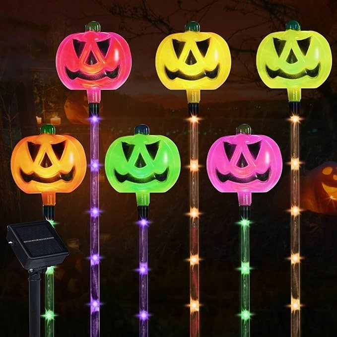 Outdoor Garden Lawn Lights Halloween Led Pumpkin Lamp Solar Battery Operated for Christmas Holiday Party Patio Decor