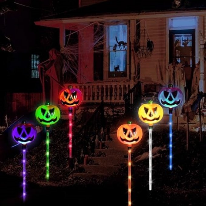 Outdoor Garden Lawn Lights Halloween Led Pumpkin Lamp Solar Battery Operated for Christmas Holiday Party Patio Decor