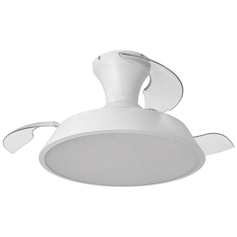 Y270 Home Designer 28-Inch Modern LED Tricolor Bladeless Ceiling Fans Remote Control Home Decorative Project Installation