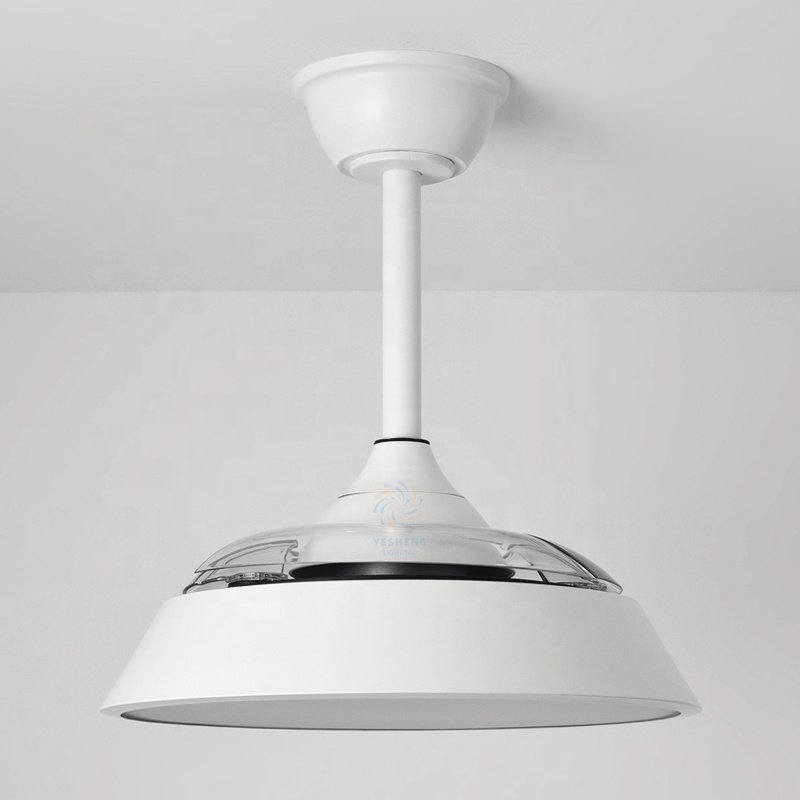 Y270 Home Designer 28-Inch Modern LED Tricolor Bladeless Ceiling Fans Remote Control Home Decorative Project Installation