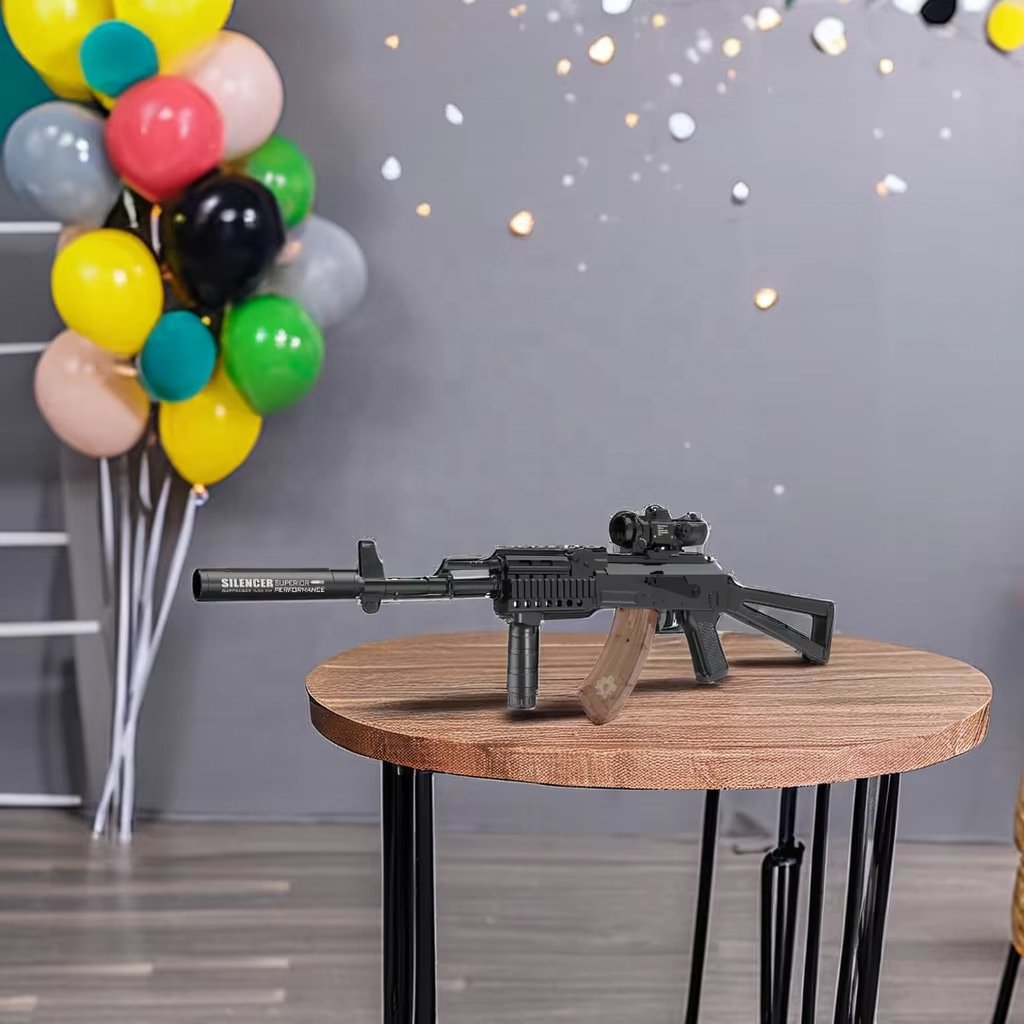 KK New AK47 107CM Electric Gel Ball Blaster Automatic Manual Mode Splatter Blaster for Boys' Outdoor Activities Shooting Team