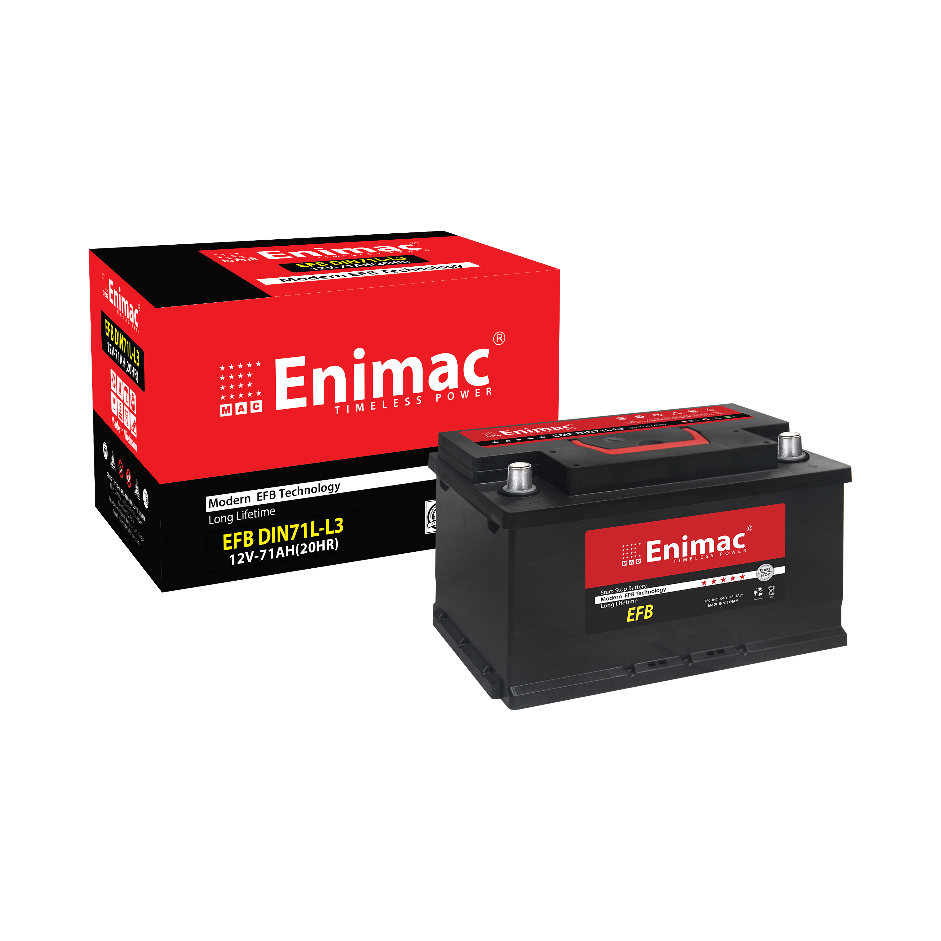 High Quality 14.4V EFB Battery Top Sale New Lead Acid Start Stop System Long Lifespan 12V 71AH Din71L for Vehicle Car Starting