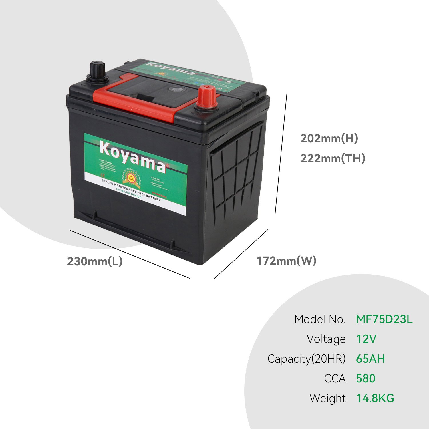 Car Battery Made in China Factory MF75D23L 12V 65AH Powerful Auto SLA Batteries for Sale with High Quality