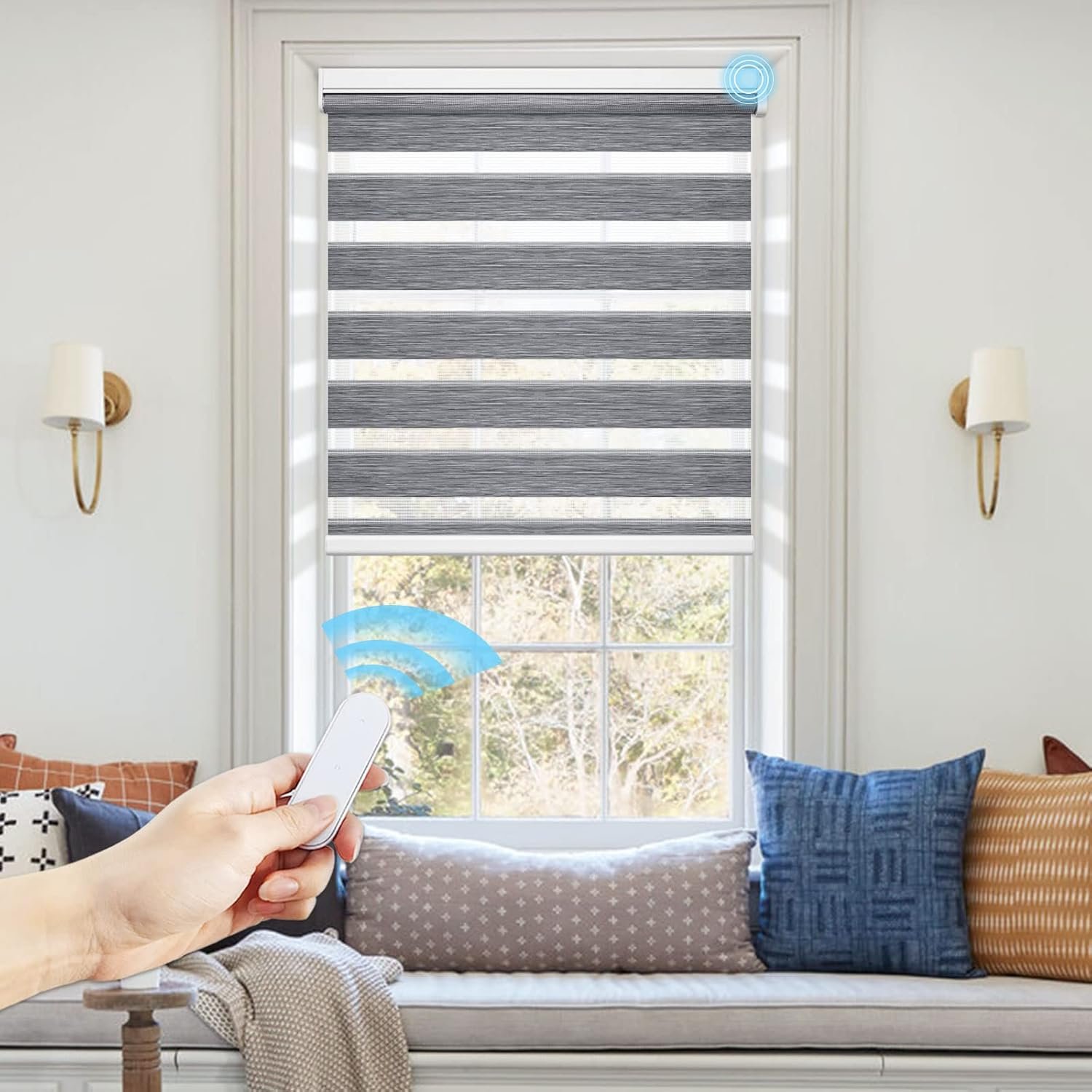 China Factory Manufacture zebra Roller Blind for Window Indoor Motorized Blinds Double Layer zebra Blinds